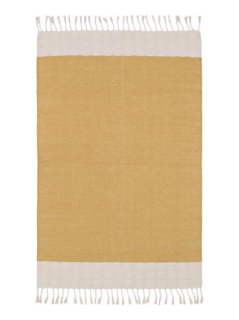 Tapis Lucia Moutarde en Coton Jaune - Kiabi
