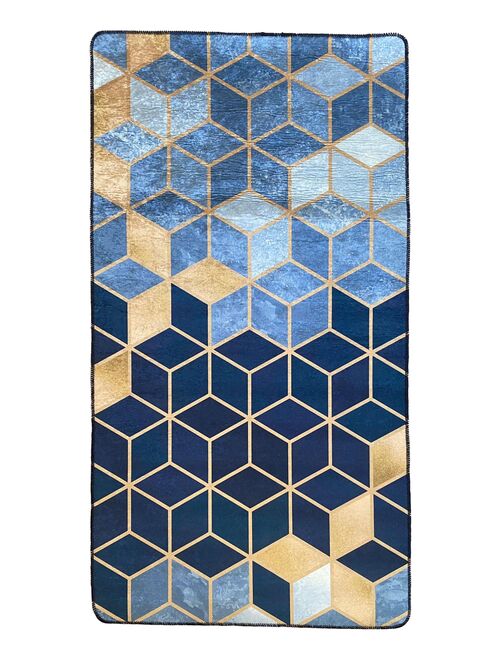 Tapis LUXE Doré, Bleu - Kiabi