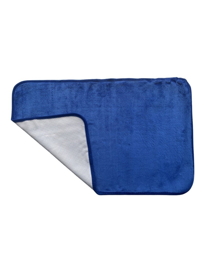 Tapis magique 2 en 1 Absorbant Anti-dérapant Bleu - Kiabi