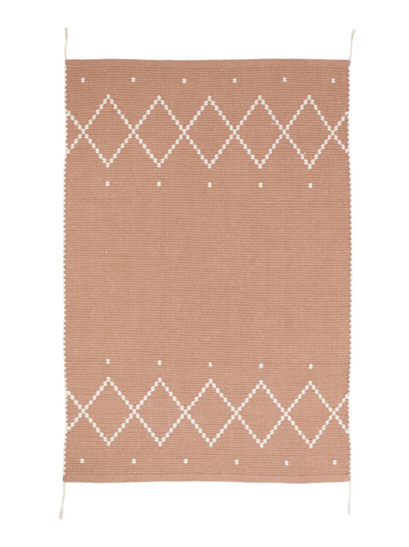 Tapis Mallorca Argile en coton recyclé Rose - Kiabi