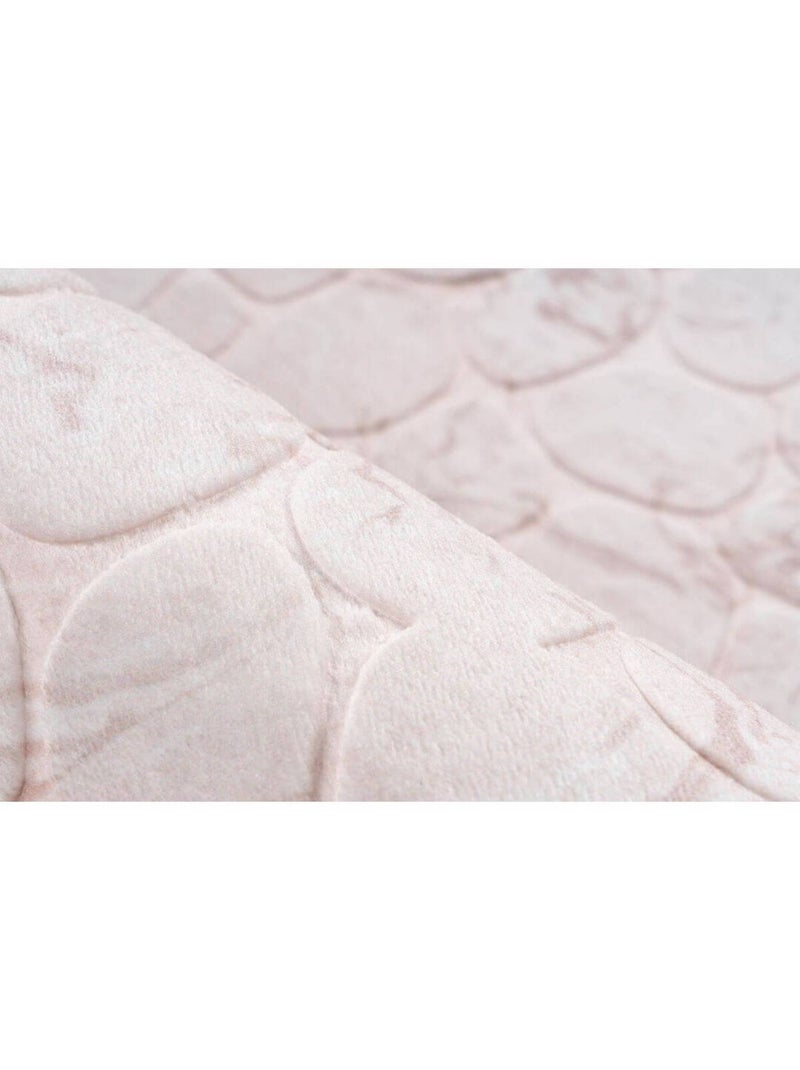 Tapis marbré avec franges design lavable en machine Braganca Beige - Kiabi