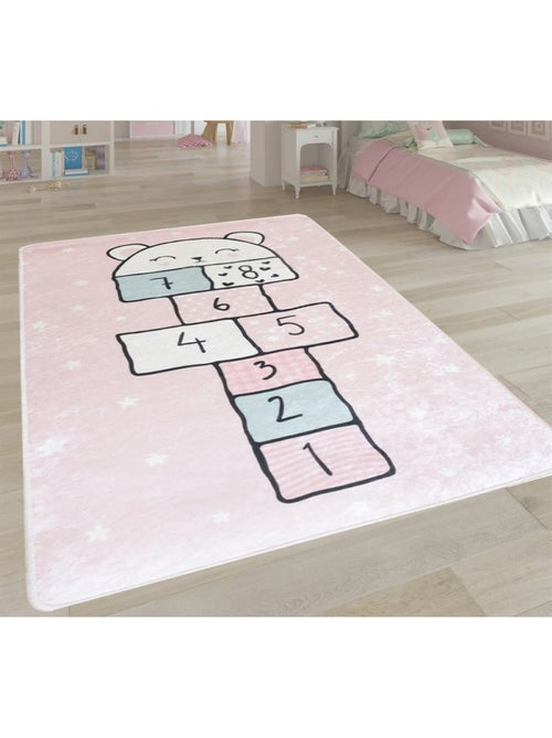 Tapis Marelle Etoile Rose - Kiabi