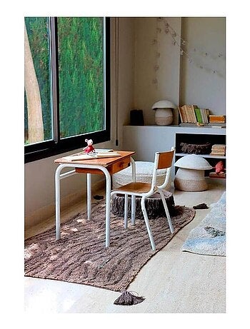 Tapis marron enfant lavable en machine en coton Pine Tree