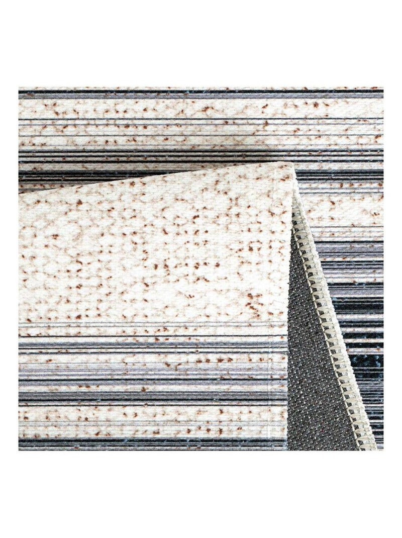 Tapis moderne à franges lavable en machine Emma Gris - Kiabi