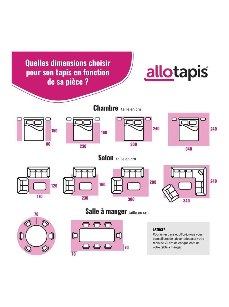Tapis moderne abstrait intérieur rectangle Smarty Gris - Kiabi