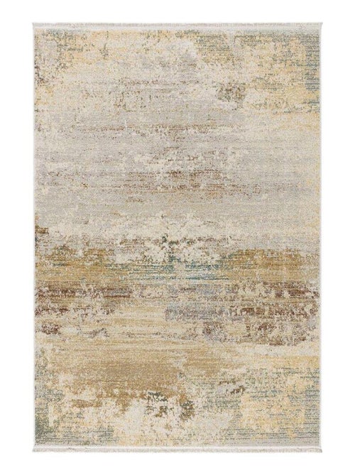 Tapis moderne avec franges abstrait beige Cosmia - Kiabi