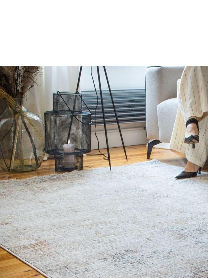 Tapis moderne avec franges abstrait multicolore Malone Multicolore - Kiabi