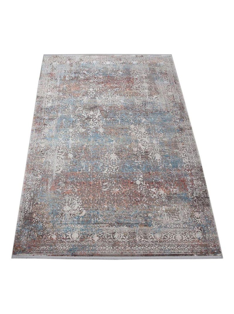 Tapis moderne avec franges abstrait rectangle Fading Multicolore - Kiabi
