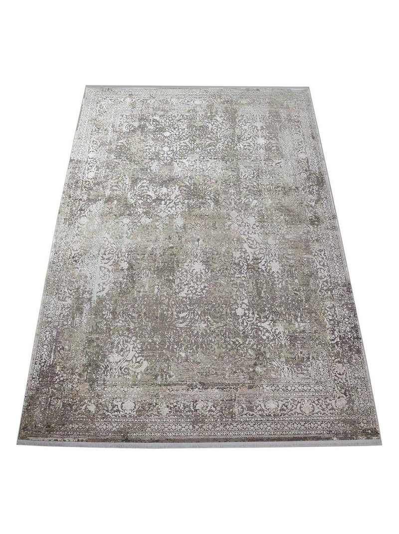 Tapis moderne avec franges abstrait rectangle Fading Vert - Kiabi