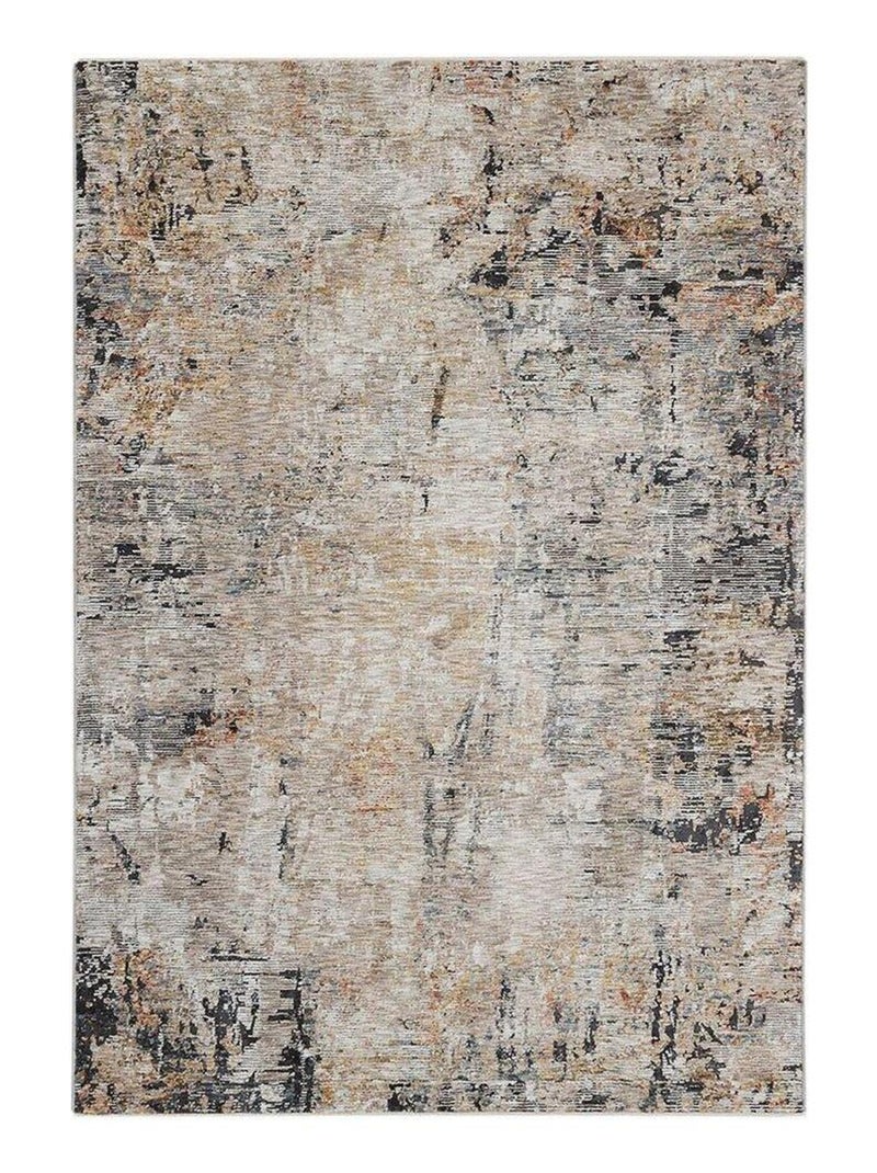 Tapis moderne avec franges rectangle abstrait Justine Multicolore - Kiabi