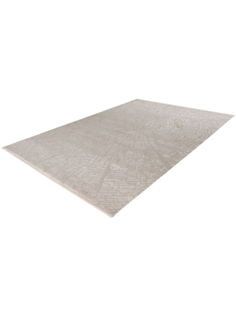 Tapis moderne avec franges rectangle Lucie Argenté - Kiabi