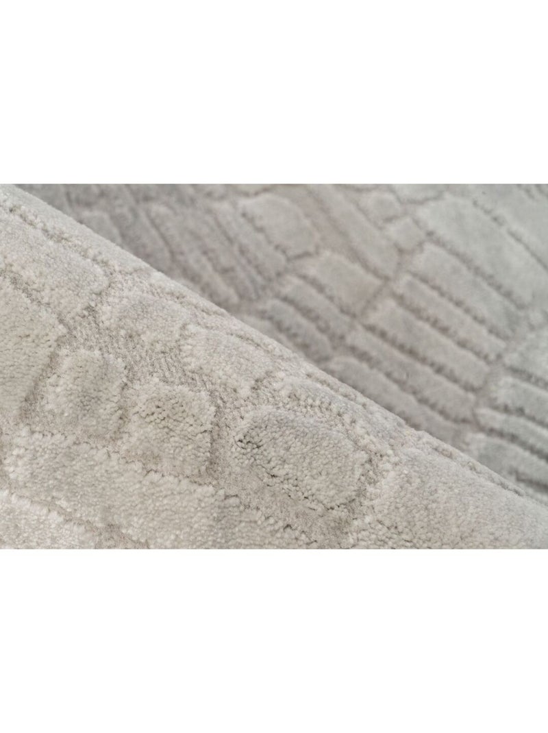 Tapis moderne avec franges rectangle Lucie Argenté - Kiabi