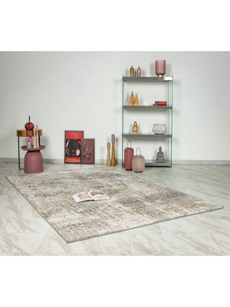 Tapis moderne effet 3D rayé rectangle Pedro Beige - Kiabi