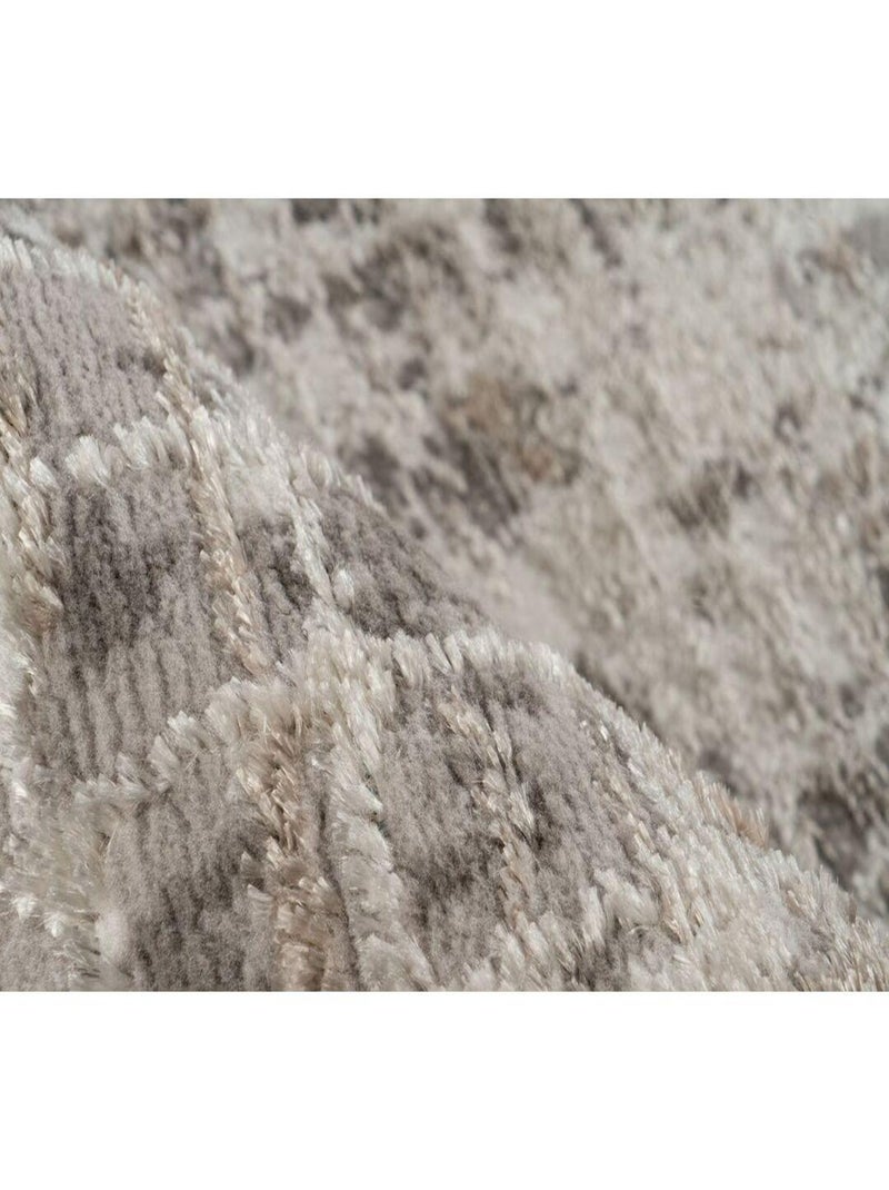 Tapis moderne effet 3D rayé rectangle Pedro Beige - Kiabi