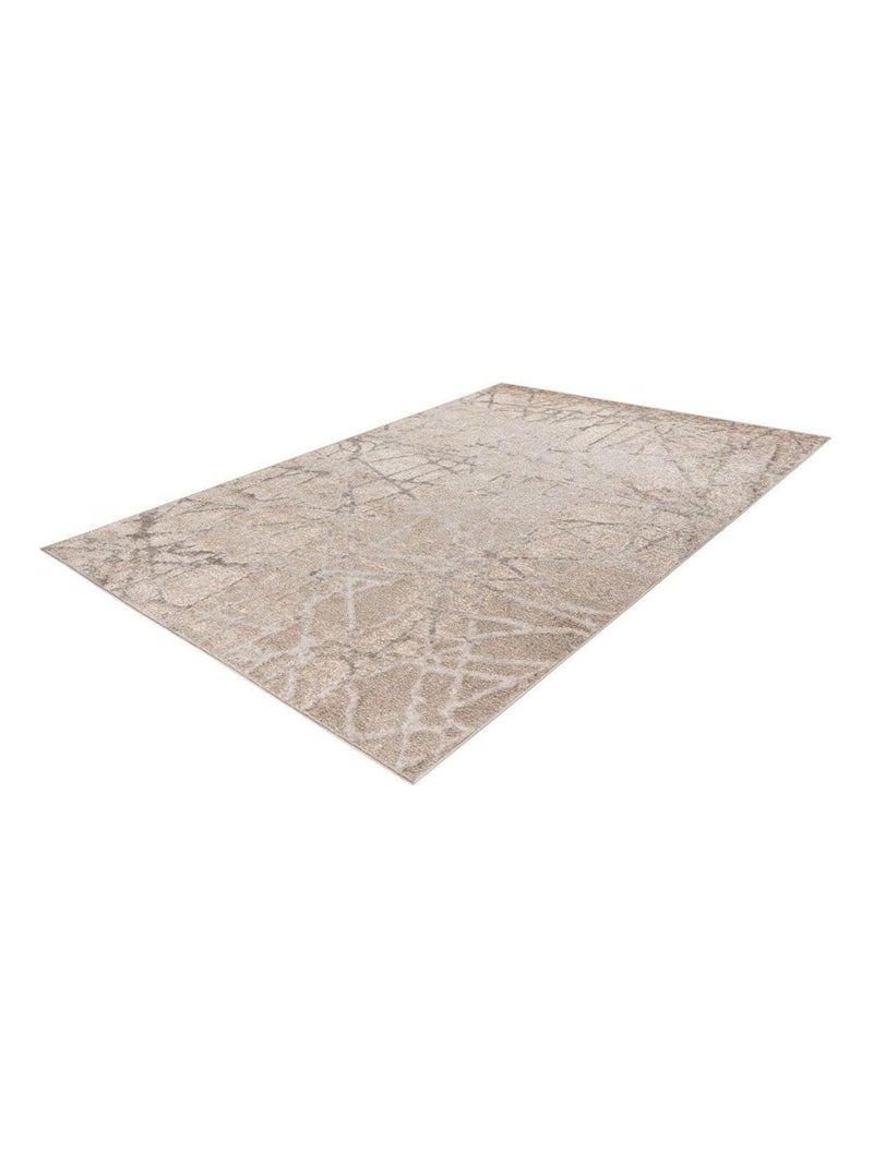 Tapis moderne effet 3D rectangle rayé Katoun Beige - Kiabi