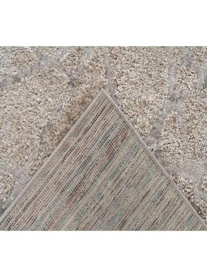 Tapis moderne effet 3D rectangle rayé Katoun Beige - Kiabi
