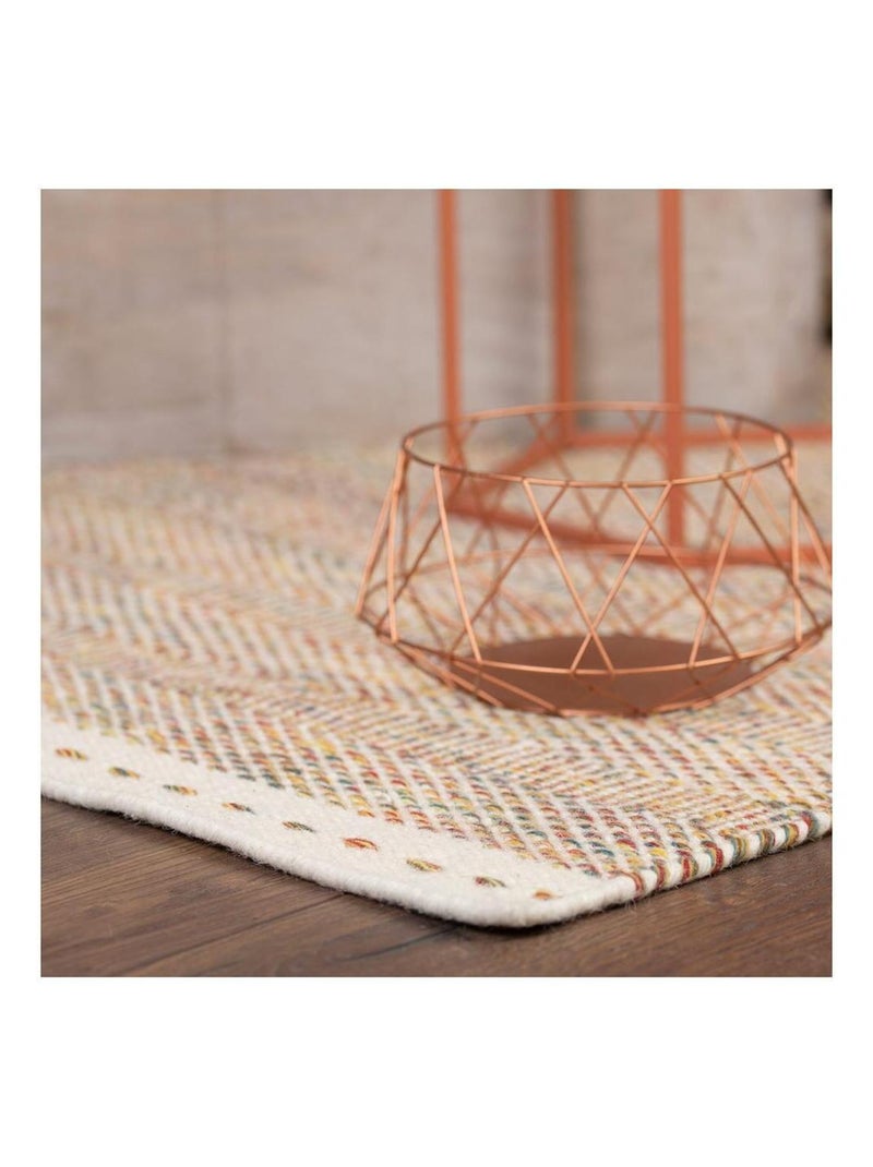 Tapis moderne en laine rectangle tissé main Dalma Multicolore - Kiabi