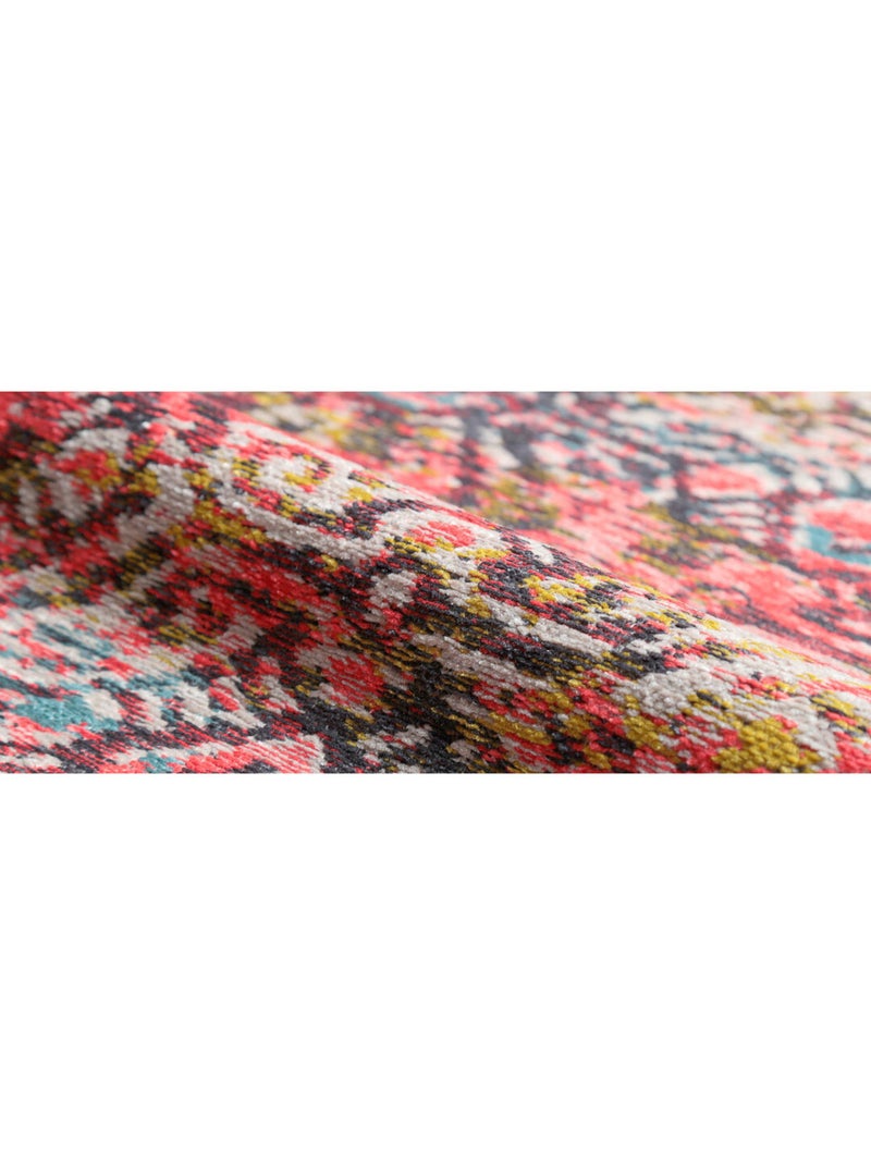 Tapis moderne ethnique lavable en machine Calabre Rouge - Kiabi