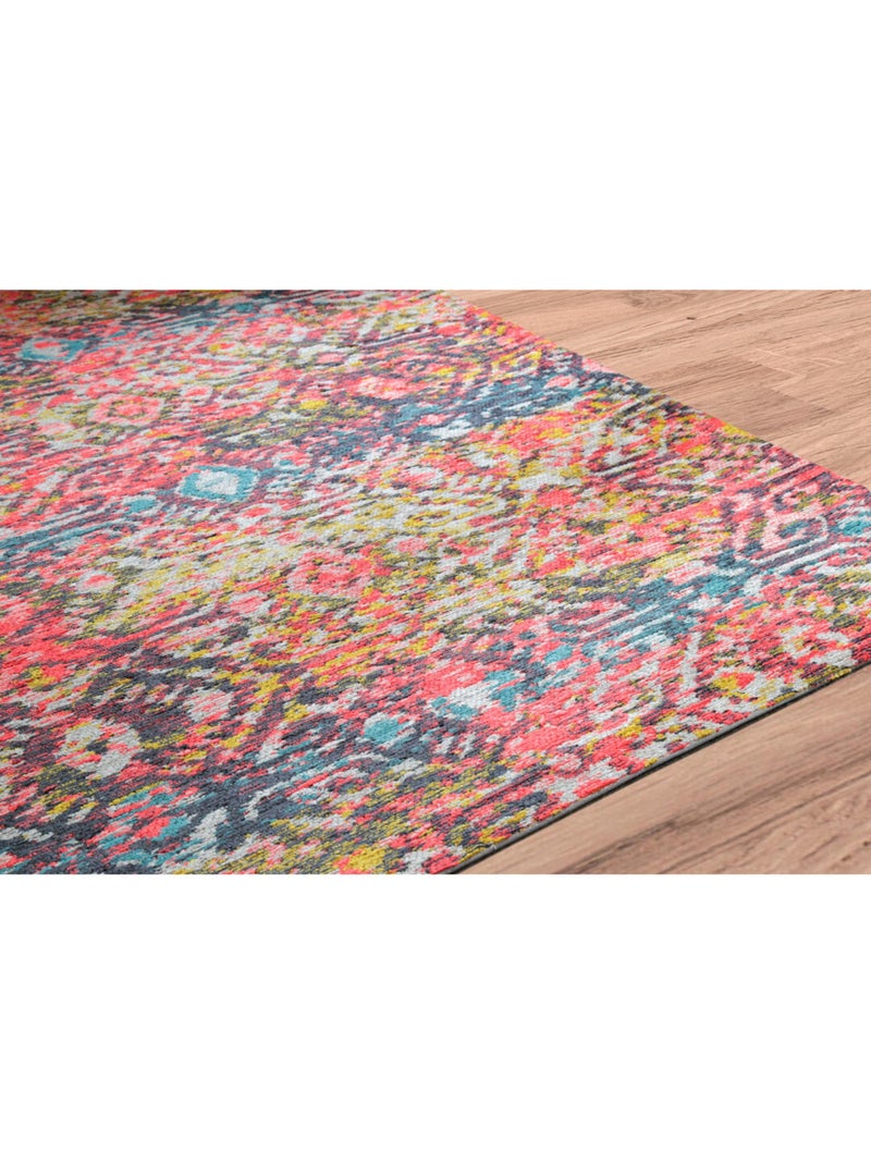 Tapis moderne ethnique lavable en machine Calabre Rouge - Kiabi