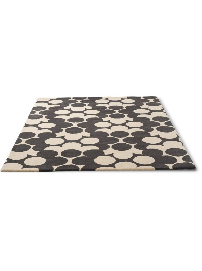 Tapis moderne floral laine tufté main laine Puzzle Flower Ardoise - Kiabi