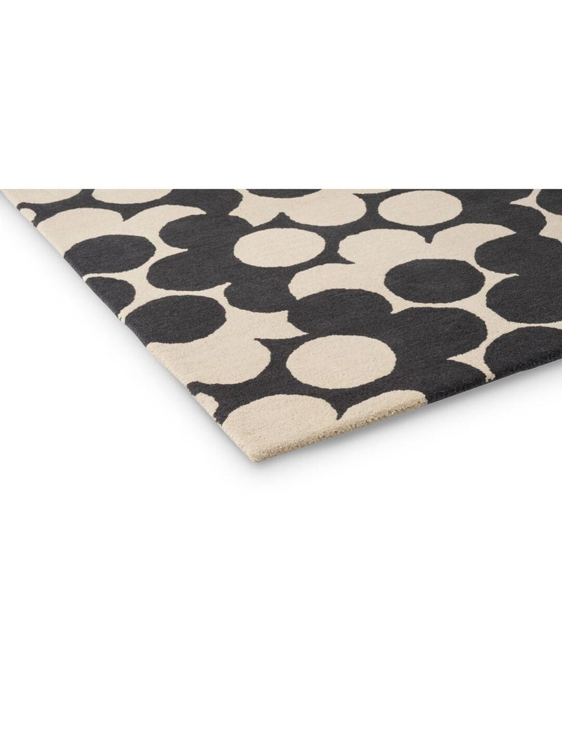 Tapis moderne floral laine tufté main laine Puzzle Flower Ardoise - Kiabi