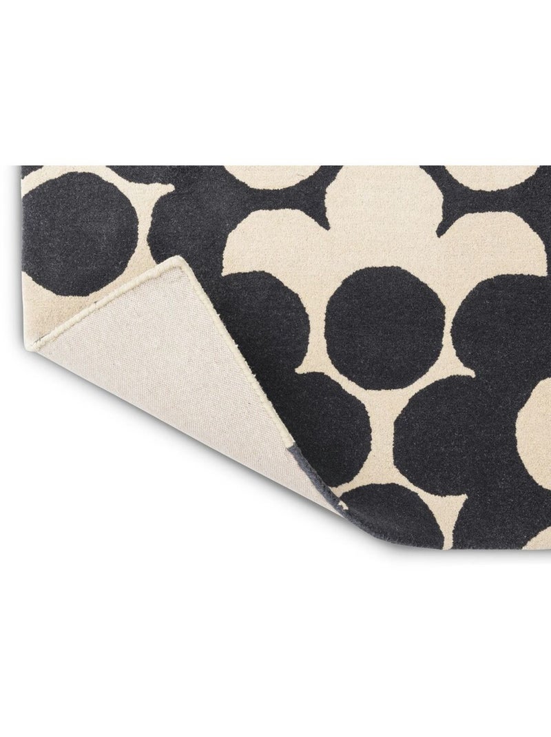 Tapis moderne floral laine tufté main laine Puzzle Flower Ardoise - Kiabi