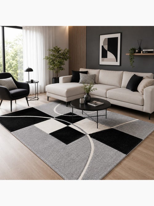 Tapis moderne géométrique - 120x170 / noir - Kiabi Tapis moderne géométrique - 120x170 / noir - Kiabi