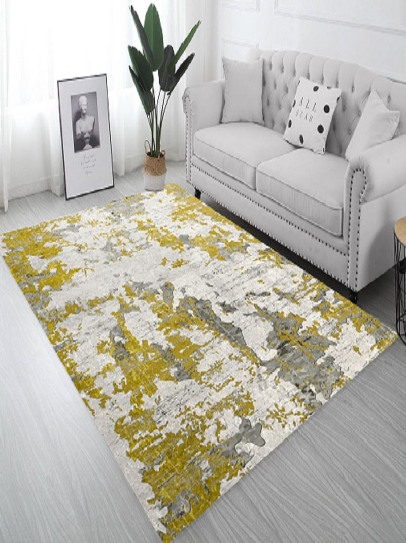 Tapis Moderne Jaune Jaune - Kiabi