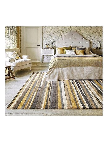 Tapis moderne laine et viscose rayé tufté main Elsdon