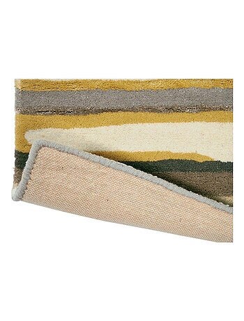 Tapis moderne laine et viscose rayé tufté main Elsdon