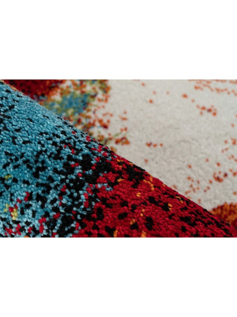 Tapis moderne multicolore courtes mèches Nakka Multicolore - Kiabi