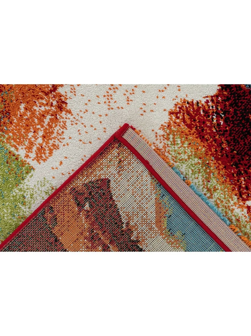 Tapis moderne multicolore courtes mèches Nakka Multicolore - Kiabi