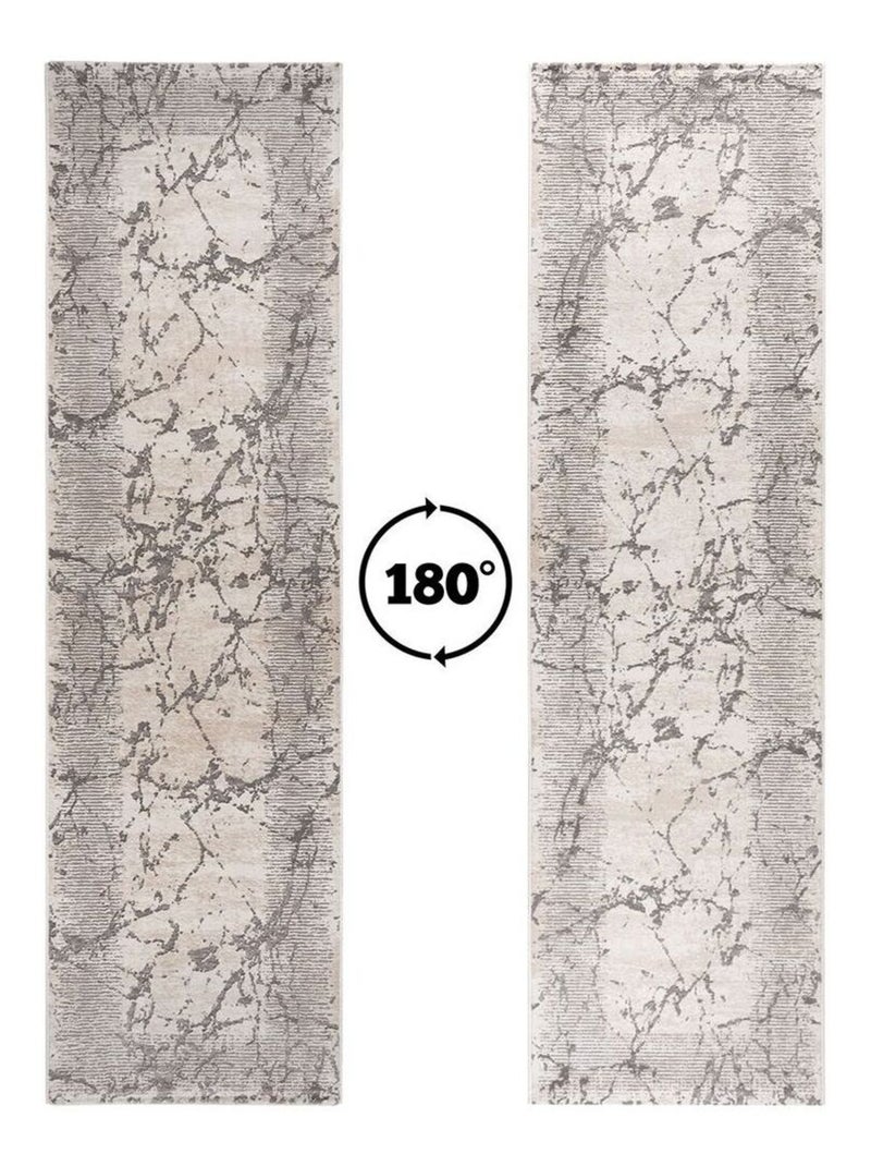 Tapis moderne poils ras abstrait Alva Beige - Kiabi