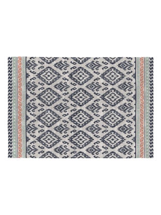 Tapis moderne pour salon bleu plat Rania