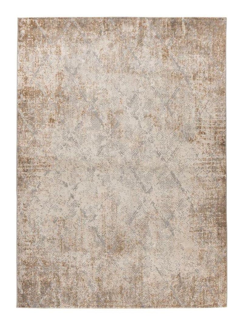 Tapis moderne rayé effet 3D rectangle Isidor Taupe - Kiabi