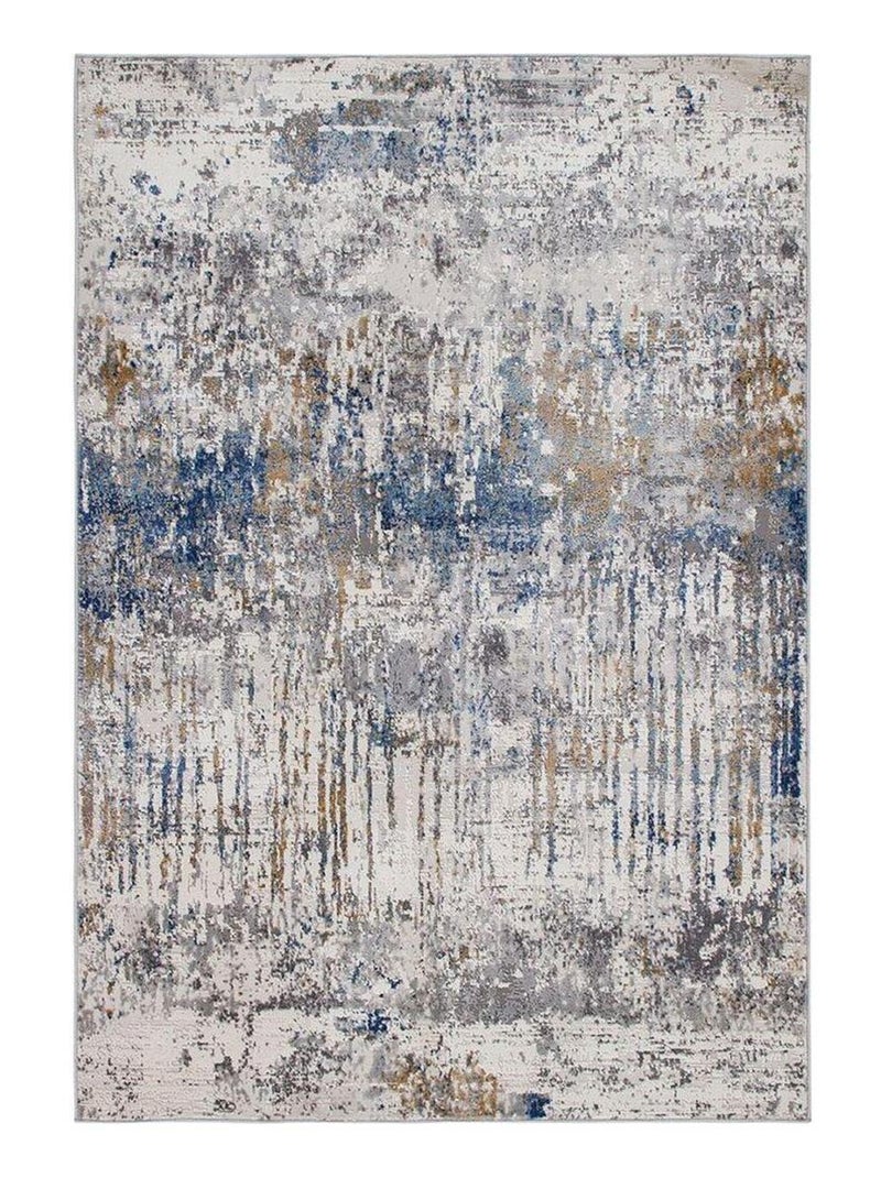 Tapis moderne rectangle abstrait poils ras Tweeds Gris - Kiabi