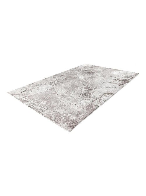Tapis moderne rectangle rayé en polyester taupe Virginia - Kiabi