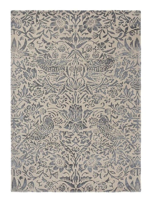 Tapis moderne tufté main floral laine et viscose Strawberry - Kiabi