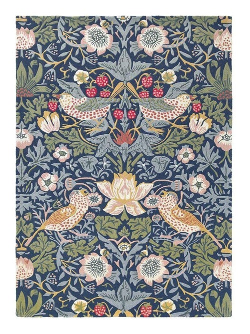 Tapis moderne tufté main floral laine et viscose Strawberry - Kiabi