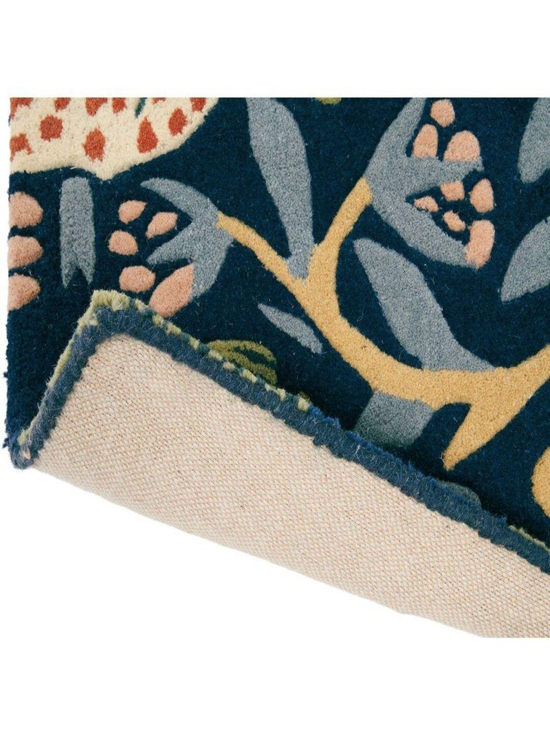 Tapis moderne tufté main floral laine et viscose Strawberry Indigo - Kiabi