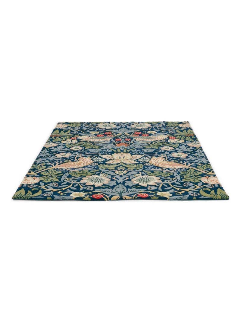 Tapis moderne tufté main floral laine et viscose Strawberry Indigo - Kiabi