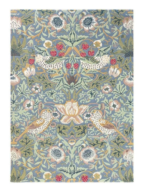 Tapis moderne tufté main floral laine et viscose Strawberry - Kiabi