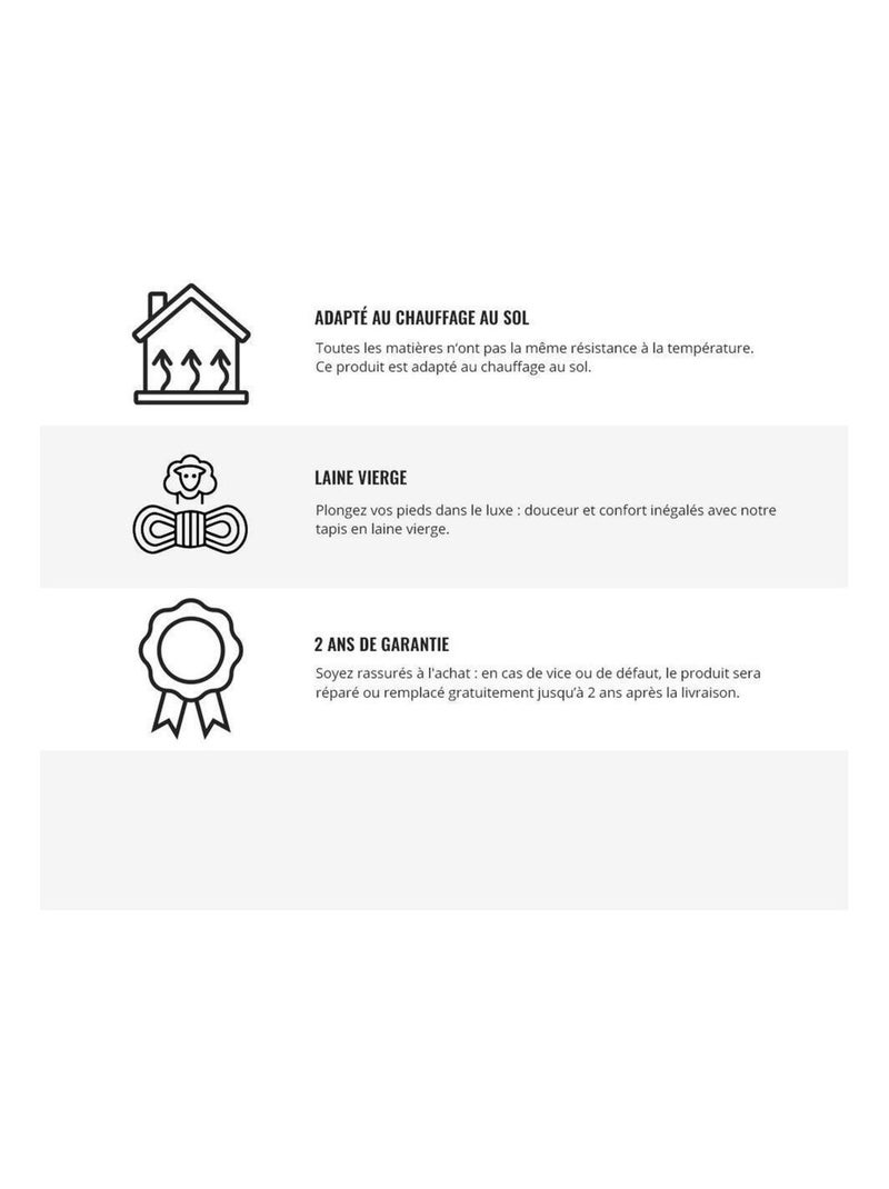 Tapis moderne tufté main floral laine et viscose Strawberry Vert - Kiabi