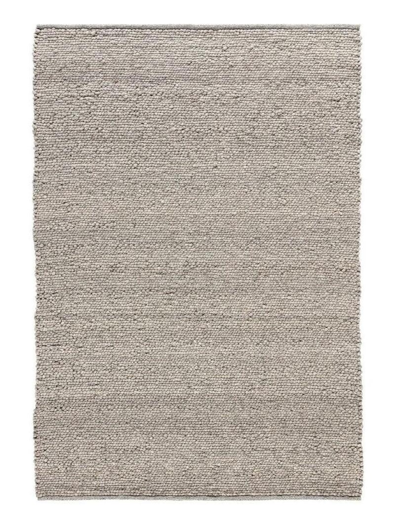 Tapis moderne uni tissé main rectangle Bingo Taupe - Kiabi