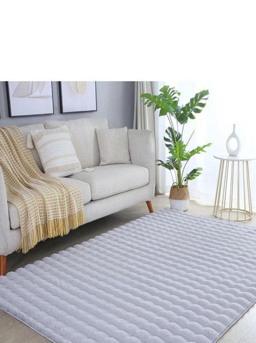 Tapis moelleux aspect 3D uni Whisper - Kiabi