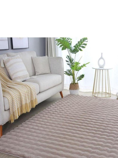Tapis moelleux aspect 3D uni Whisper - Kiabi