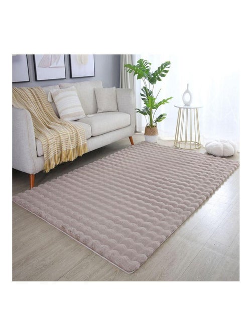 Tapis moelleux aspect 3D uni Whisper - Kiabi