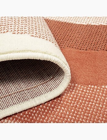 Tapis motif géométrique ovale dégradé, style rétro 70's