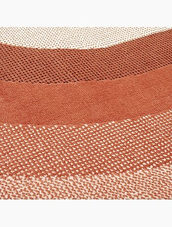 Tapis motif géométrique ovale dégradé, style rétro 70's