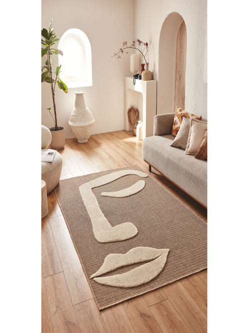 Tapis motif visage Palma - Kiabi